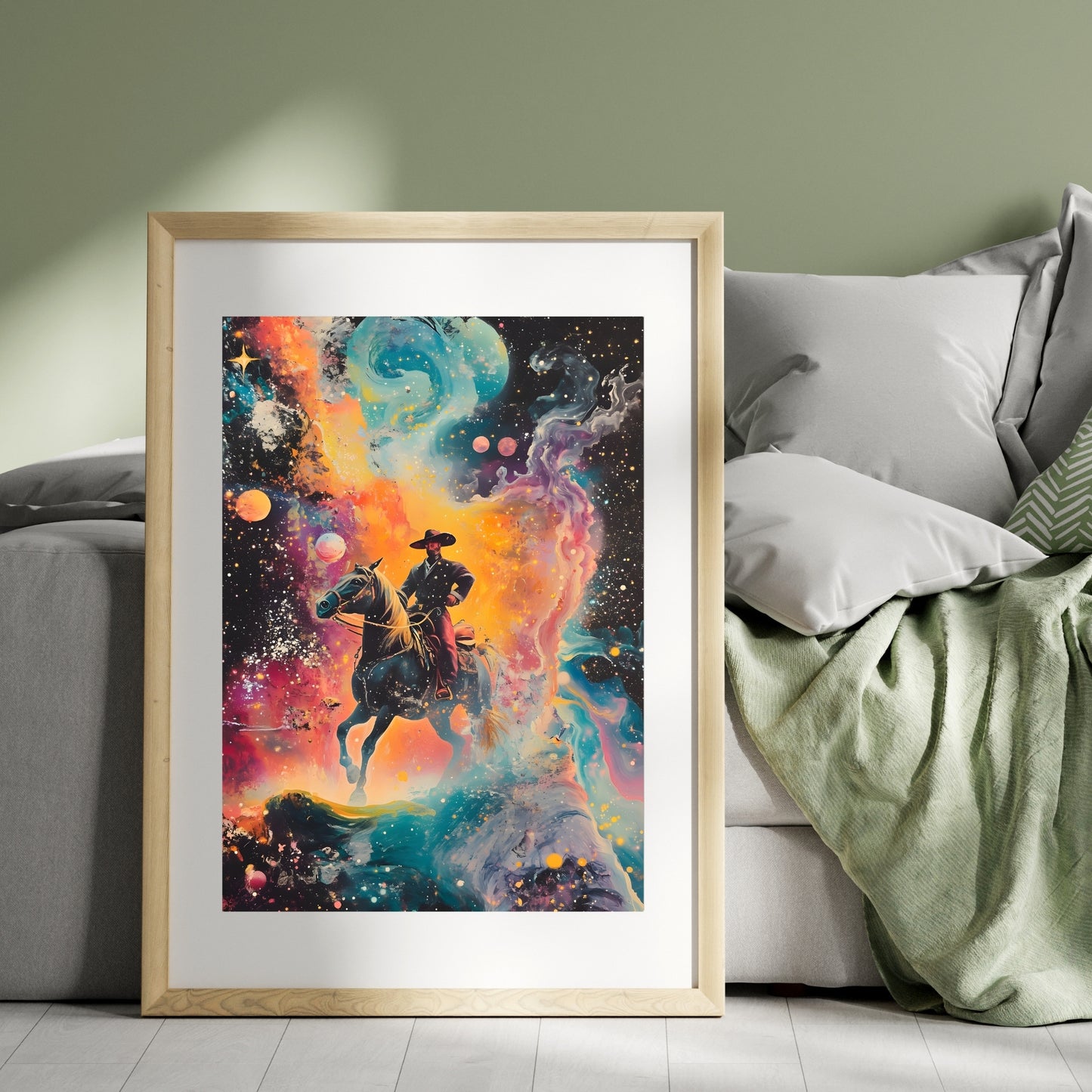 Starlight Rider - Retro Space Art Poster