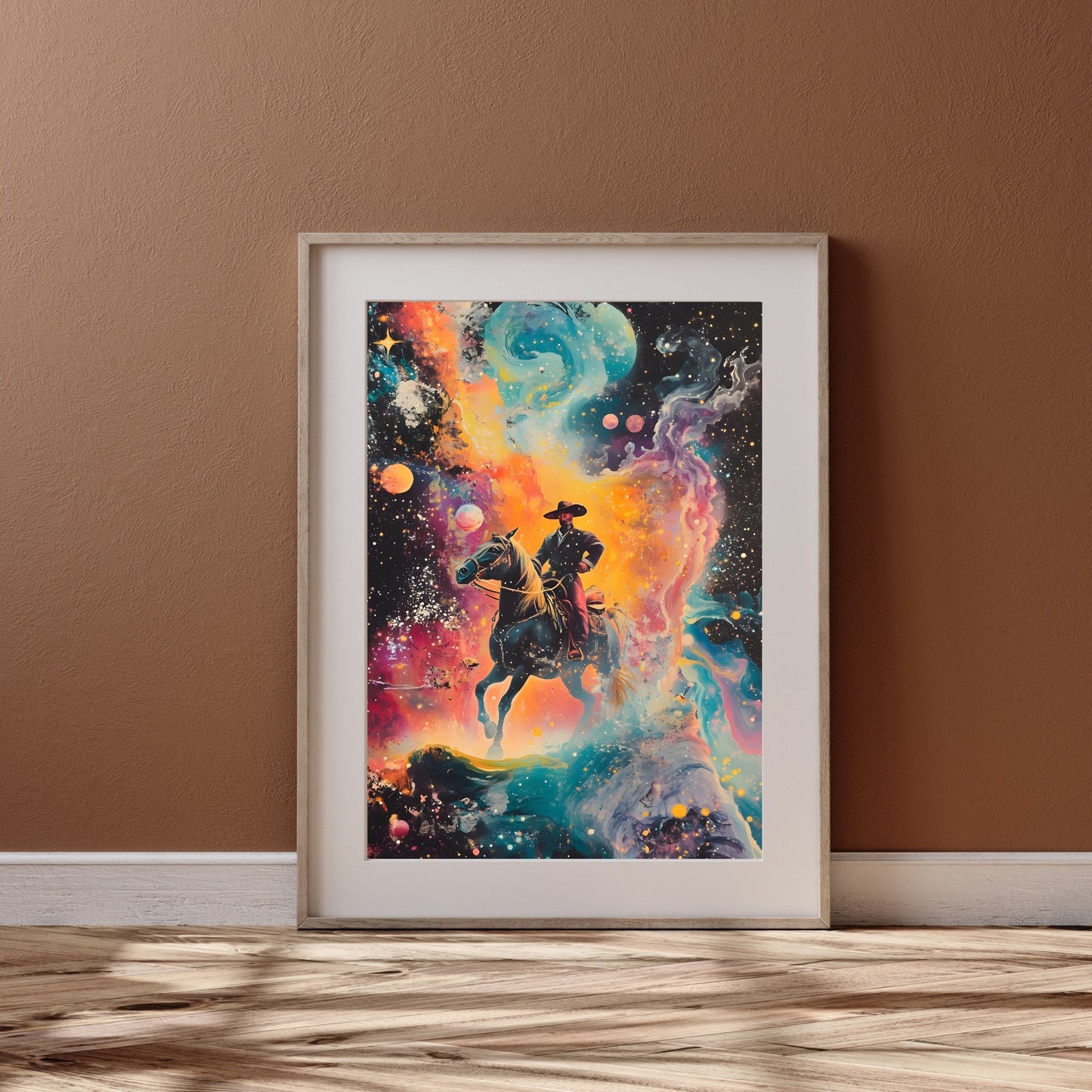 Starlight Rider - Retro Space Art Poster