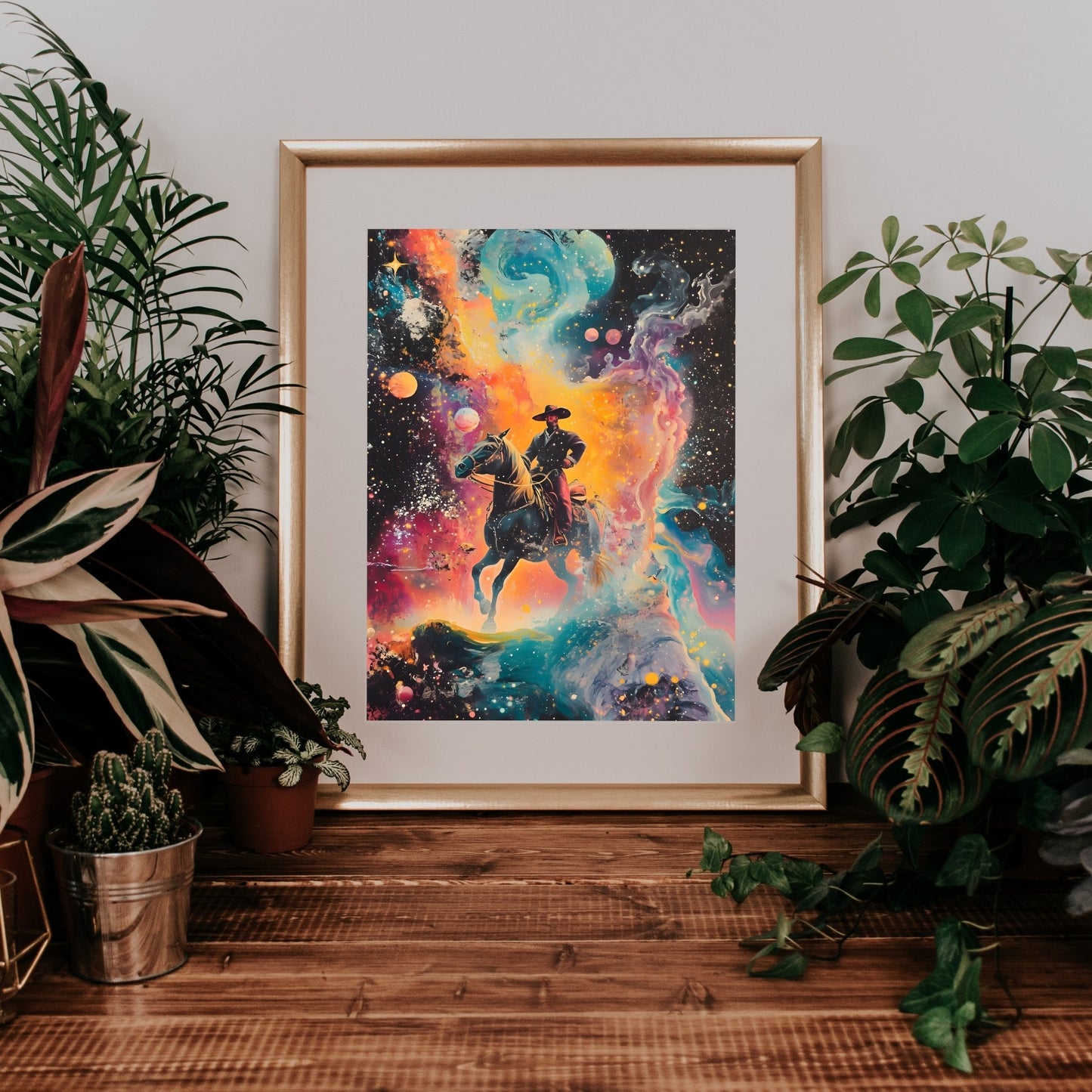 Starlight Rider - Retro Space Art Poster